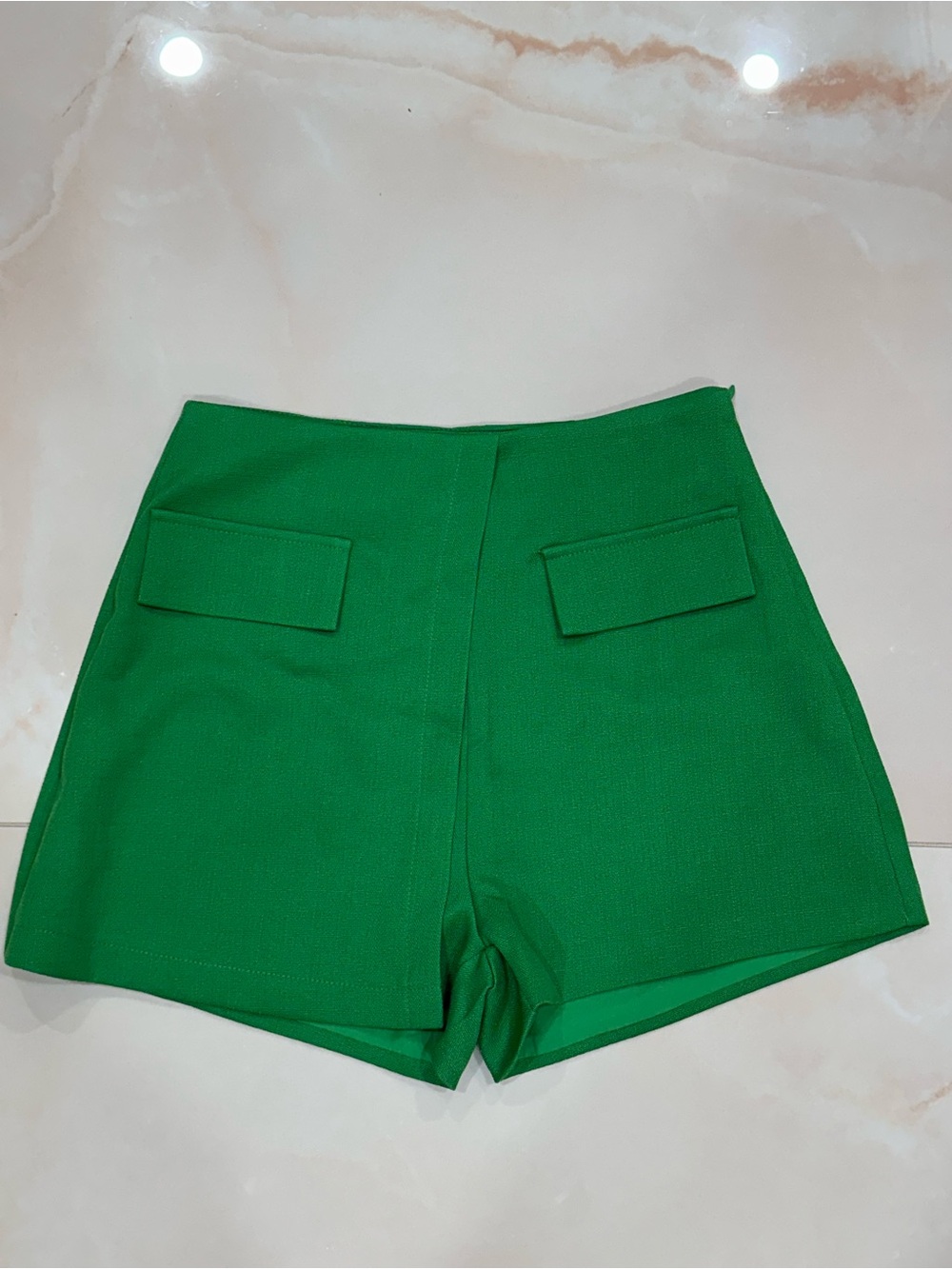 Women’s Green Pocket-Front Shorts